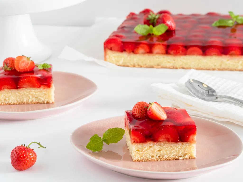 Biszkopt ze śnieżką i galaretką to owocowa uczta dla podniebienia