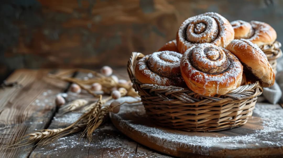 Ślimaczki z makiem, budyniem lub cynamonem - proste ciasto - przepis