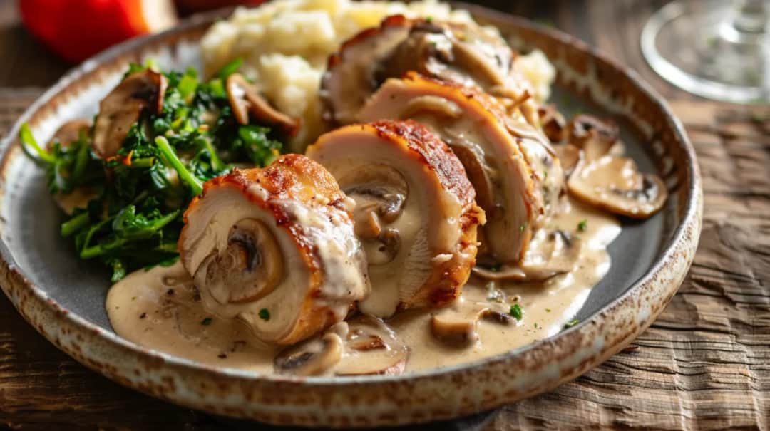 Roladki z indyka w sosie śmietanowym - przepis na obiad krok po kroku