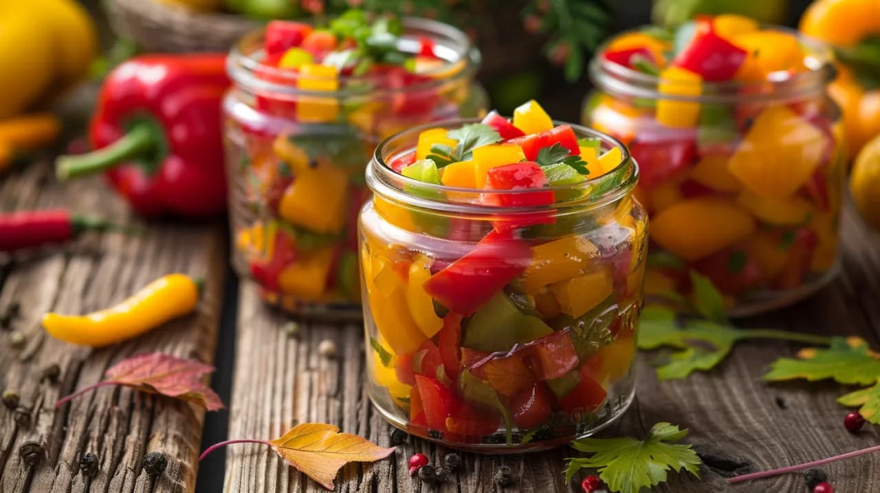 Kolorowe przetwory na zimę: sałatka z papryki do słoików - przepis