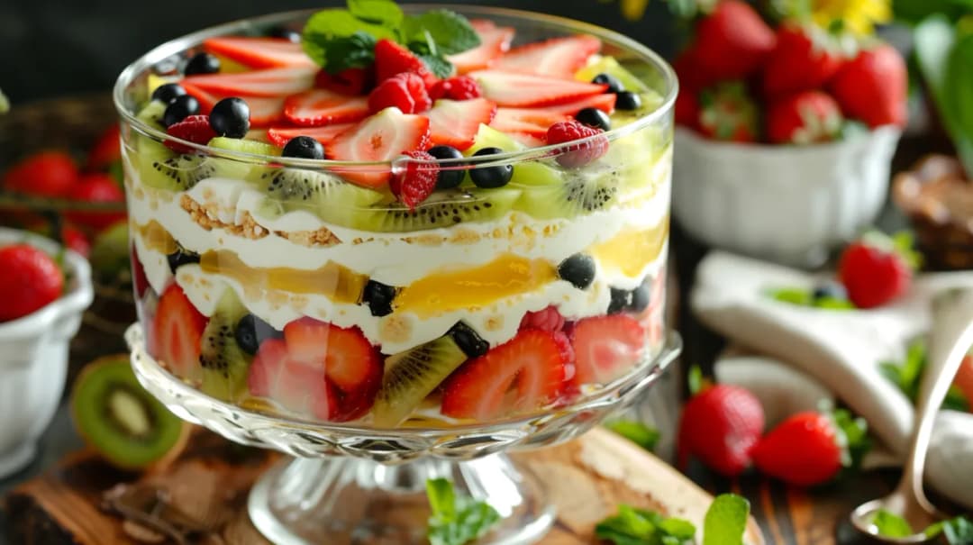 Śmietanowiec lub jogurtowiec z galaretką na biszkopcie - letni deser