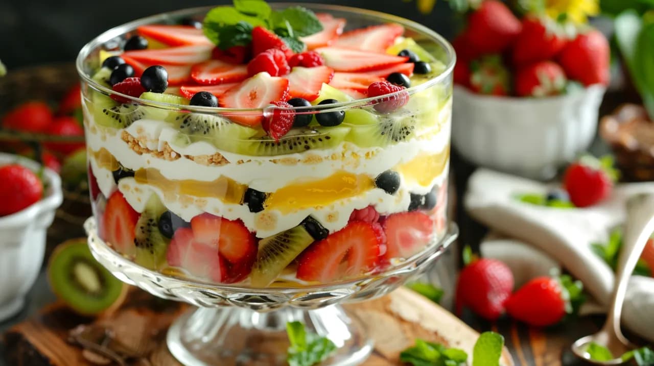 Śmietanowiec lub jogurtowiec z galaretką na biszkopcie - letni deser