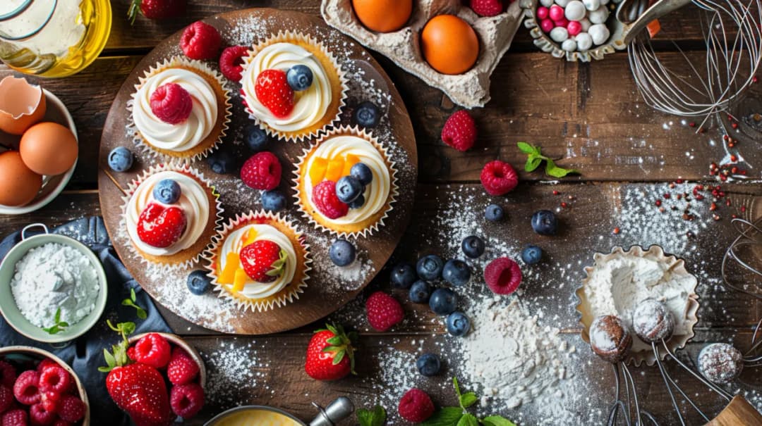 Przepis na pyszne babeczki z owocami lub truskawkami - krok po kroku