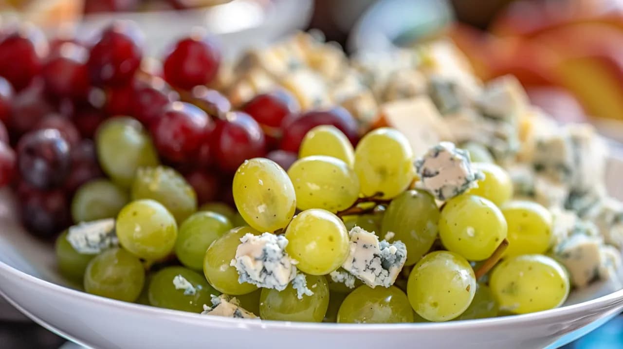 Wykwintne połączenie: sałatka z winogronami i serem pleśniowym