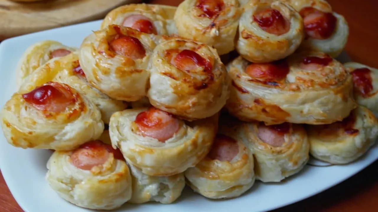 Zaskocz gości ślimakami z ciasta francuskiego z parówką - hit imprezy