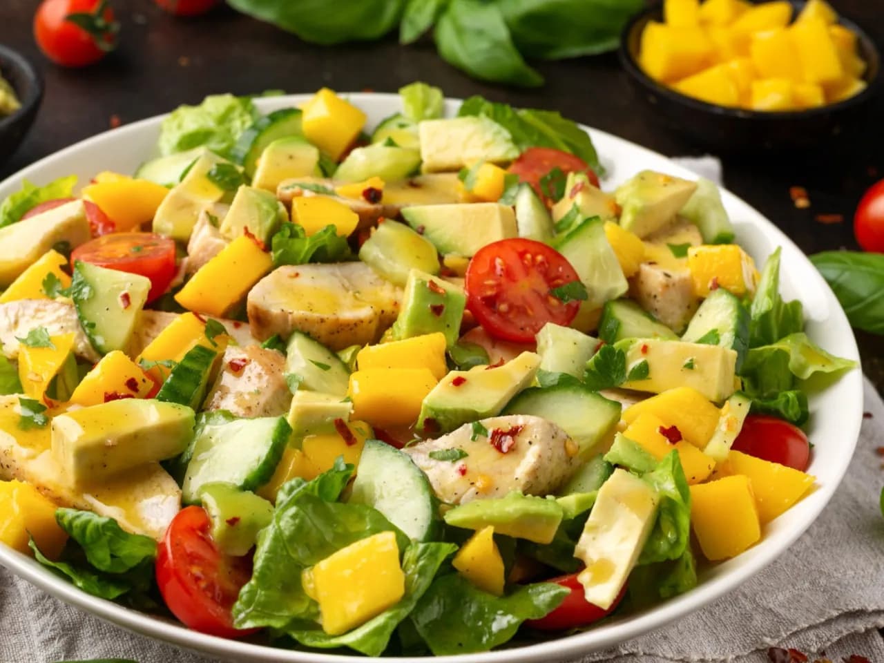 Tropikalne połączenie: sałatka z kurczakiem i mango - przepis