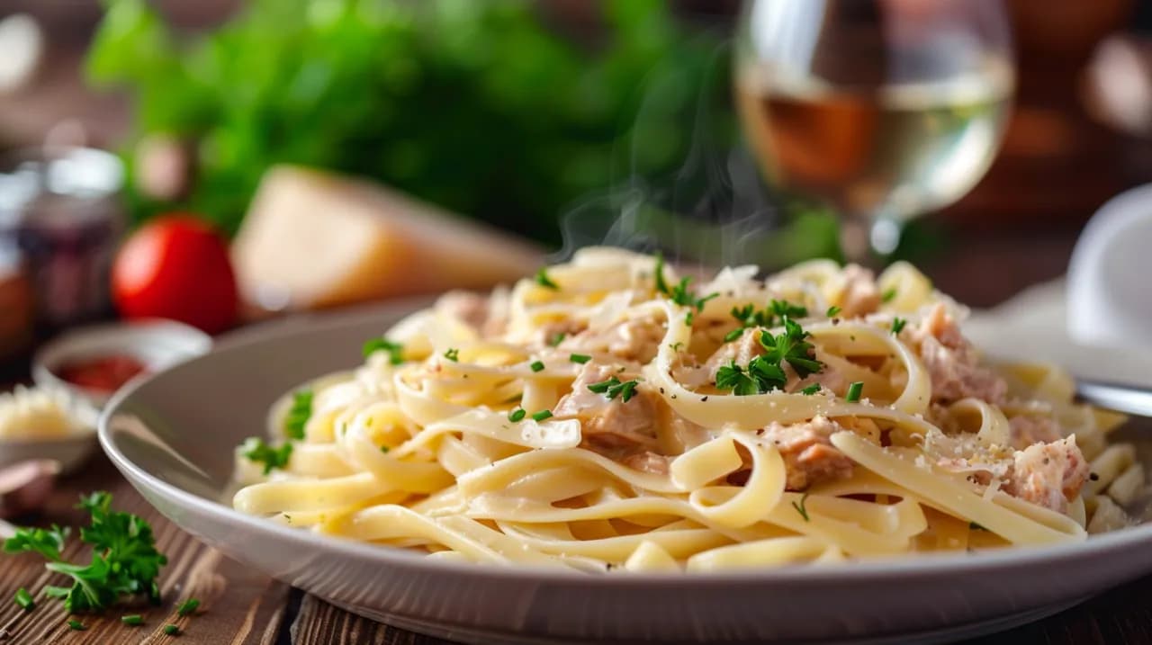 Makaron z tuńczykiem w sosie serowym - pomysł na kolację